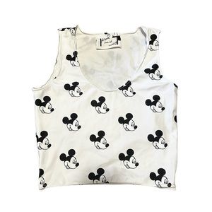 Mickey Mouse Crop Top White & Black Custom